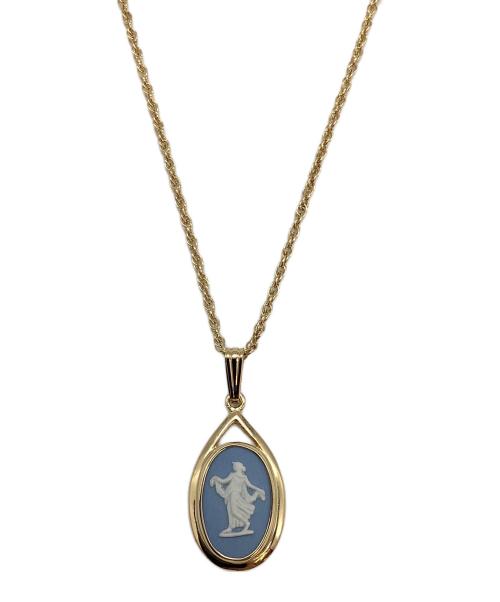 Wedgwood（ウェッジウッド）Wedgwood (ウェッジウッド) カメオペンダントネックレス ゴールド×ブルーの古着・服飾アイテム