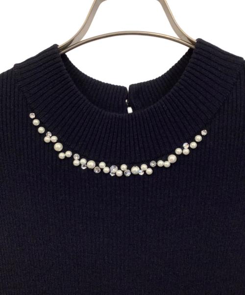 BLUE LABEL CRESTBRIDGE（ブルーレーベルクレストブリッジ）BLUE LABEL CRESTBRIDGE (ブルーレーベルクレストブリッジ) リブニットドッキングワンピース ネイビー サイズ:38の古着・服飾アイテム