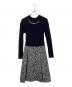 BLUE LABEL CRESTBRIDGE（ブルーレーベルクレストブリッジ）の古着「リブニットドッキングワンピース」｜ネイビー