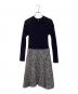 BLUE LABEL CRESTBRIDGE (ブルーレーベルクレストブリッジ) リブニットドッキングワンピース ネイビー サイズ:38：10000円