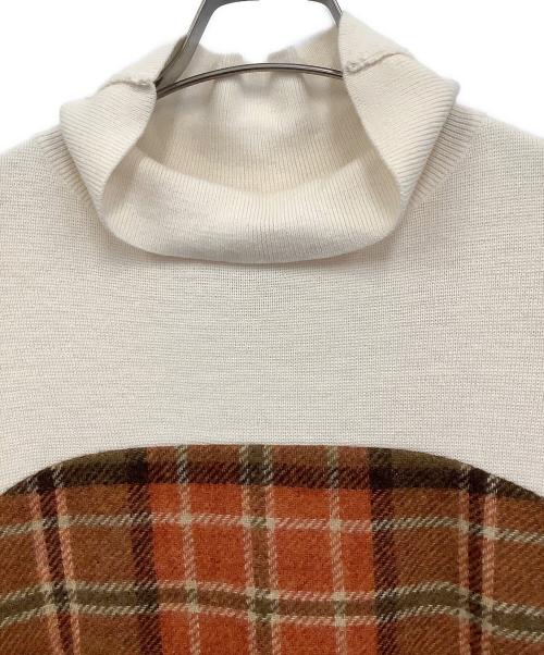 BLUE LABEL CRESTBRIDGE（ブルーレーベルクレストブリッジ）BLUE LABEL CRESTBRIDGE (ブルーレーベルクレストブリッジ) 長袖ワンピース ブラウン×アイボリー サイズ:36の古着・服飾アイテム