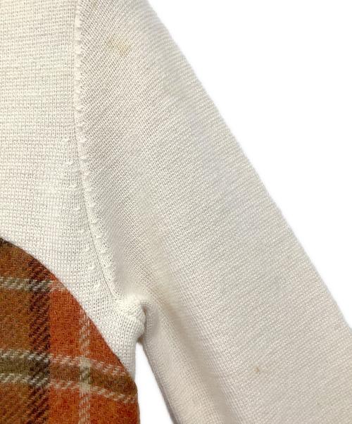 BLUE LABEL CRESTBRIDGE（ブルーレーベルクレストブリッジ）BLUE LABEL CRESTBRIDGE (ブルーレーベルクレストブリッジ) 長袖ワンピース ブラウン×アイボリー サイズ:36の古着・服飾アイテム