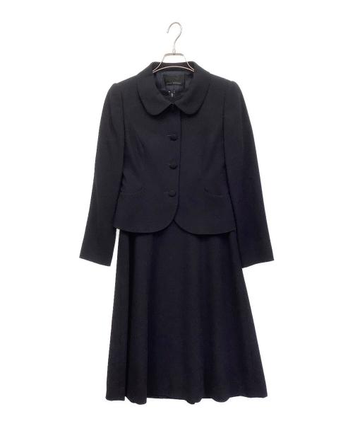 NOUV CONFINI（ヌーヴコンフィニ）nouv confini (ヌーヴコンフィニ) タックワンピース ネイビー サイズ:7の古着・服飾アイテム
