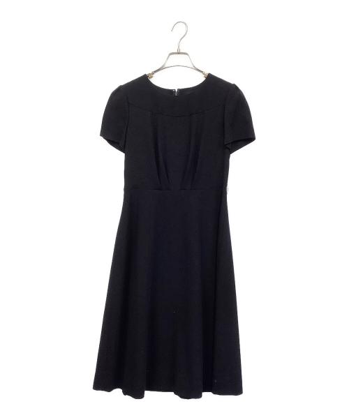NOUV CONFINI（ヌーヴコンフィニ）nouv confini (ヌーヴコンフィニ) タックワンピース ネイビー サイズ:7の古着・服飾アイテム