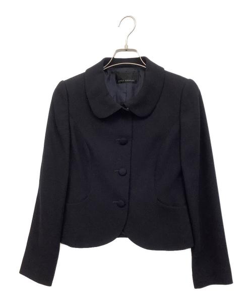 NOUV CONFINI（ヌーヴコンフィニ）nouv confini (ヌーヴコンフィニ) タックワンピース ネイビー サイズ:7の古着・服飾アイテム