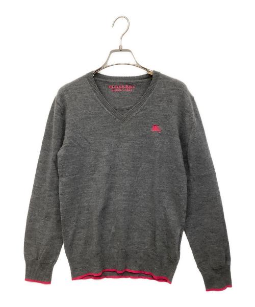 BURBERRY BLACK LABEL（バーバリーブラックレーベル）BURBERRY BLACK LABEL (バーバリーブラックレーベル) 薄手ニット グレー サイズ:2の古着・服飾アイテム