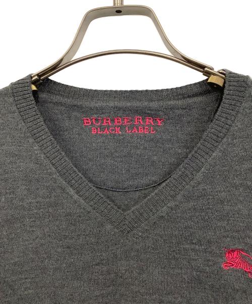 BURBERRY BLACK LABEL（バーバリーブラックレーベル）BURBERRY BLACK LABEL (バーバリーブラックレーベル) 薄手ニット グレー サイズ:2の古着・服飾アイテム
