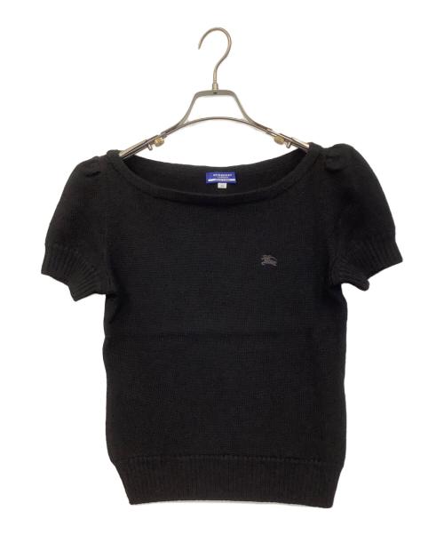 BURBERRY LONDON（バーバリーロンドン）BURBERRY LONDON (バーバリーロンドン) 厚手半袖ニット ブラック サイズ:38の古着・服飾アイテム