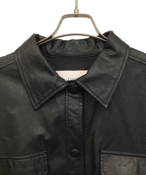 LE CIEL BLEU（ルシェルブルー）LE CIEL BLEU (ルシェルブルー) フェイクレザーシャツコート ブラック サイズ:36の古着・服飾アイテム