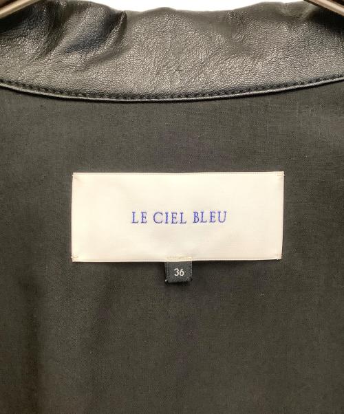 LE CIEL BLEU（ルシェルブルー）LE CIEL BLEU (ルシェルブルー) フェイクレザーシャツコート ブラック サイズ:36の古着・服飾アイテム