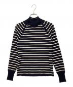 RALPH LAURENラルフローレン）の古着「薄手ボーダーセーター」｜ネイビー×アイボリー