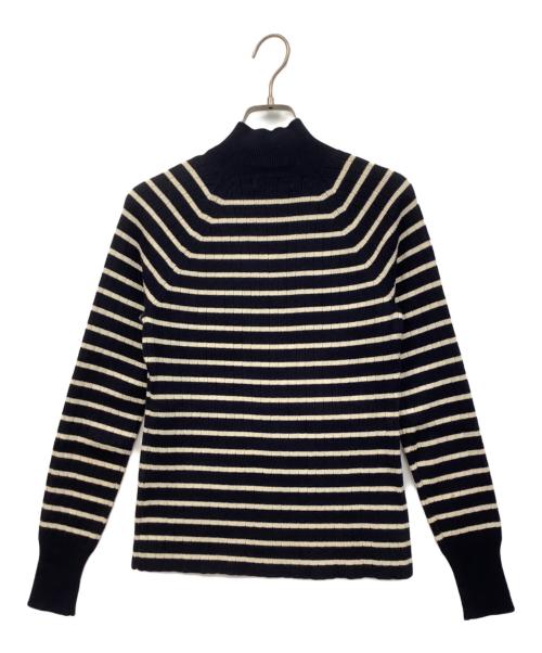 RALPH LAUREN（ラルフローレン）RALPH LAUREN (ラルフローレン) 薄手ボーダーセーター ネイビー×アイボリー サイズ:Mの古着・服飾アイテム