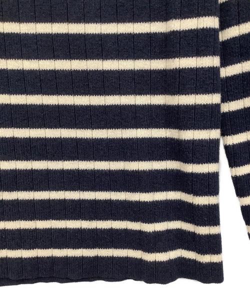 RALPH LAUREN（ラルフローレン）RALPH LAUREN (ラルフローレン) 薄手ボーダーセーター ネイビー×アイボリー サイズ:Mの古着・服飾アイテム