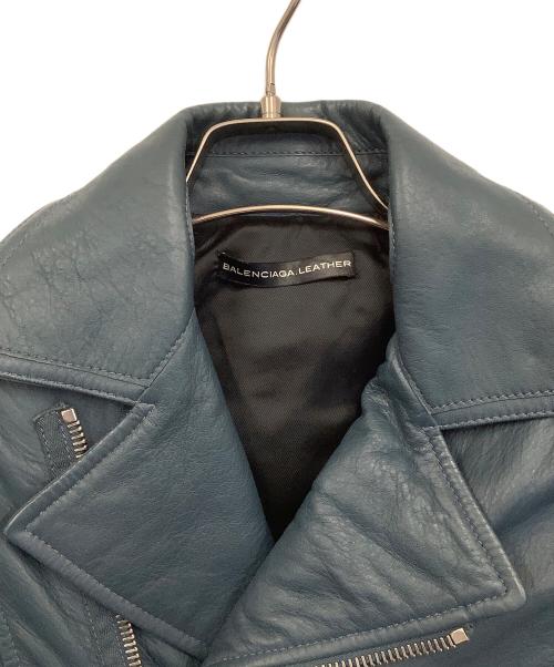 BALENCIAGA（バレンシアガ）BALENCIAGA (バレンシアガ) シングルライダースジャケット ブルー サイズ:36の古着・服飾アイテム