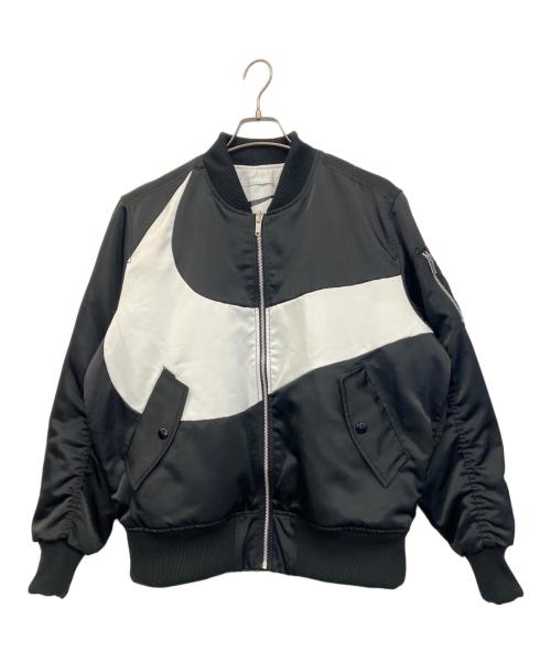 NIKE（ナイキ）NIKE (ナイキ) スウォッシュボンバージャケット ブラック×ホワイト サイズ:Lの古着・服飾アイテム
