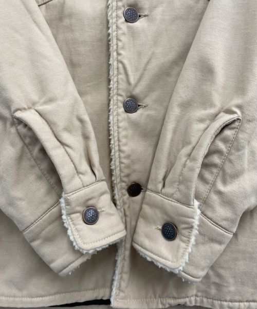 HOUSTON（ヒューストン）HOUSTON (ヒューストン) ミリタリーボアジャケット ベージュ サイズ:14 1/2の古着・服飾アイテム