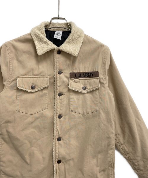 HOUSTON（ヒューストン）HOUSTON (ヒューストン) ミリタリーボアジャケット ベージュ サイズ:14 1/2の古着・服飾アイテム