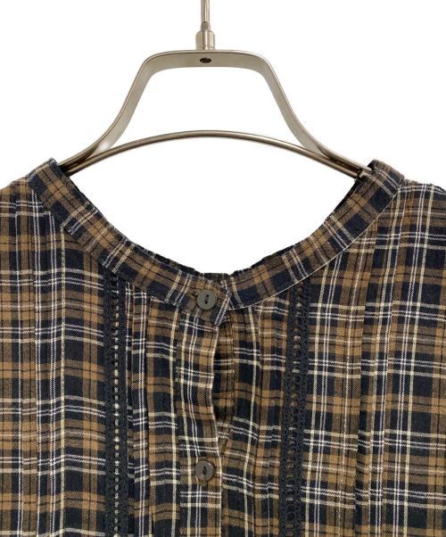 Samansa Mos2（サマンサモスモス）Samansa Mos2 (サマンサモスモス) 前後着ハシゴレースワンピース ブラウン サイズ:SIZE フリー 未使用品の古着・服飾アイテム