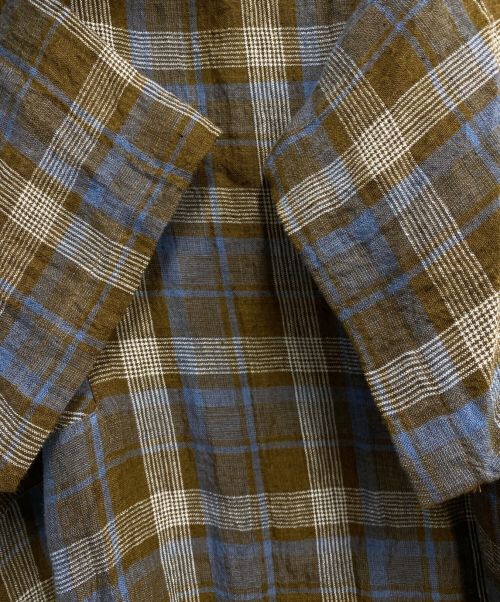 TSUHARU by samansa Mos2（ツハル バイ サマンサモスモス）TSUHARU by samansa Mos2 (ツハル バイ サマンサモスモス) チェック切替フリルワンピース ブラウン サイズ:SIZE フリー 未使用品の古着・服飾アイテム