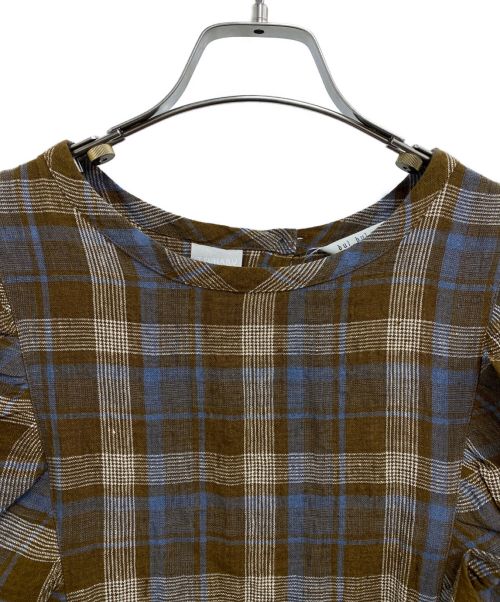 TSUHARU by samansa Mos2（ツハル バイ サマンサモスモス）TSUHARU by samansa Mos2 (ツハル バイ サマンサモスモス) チェック切替フリルワンピース ブラウン サイズ:SIZE フリー 未使用品の古着・服飾アイテム