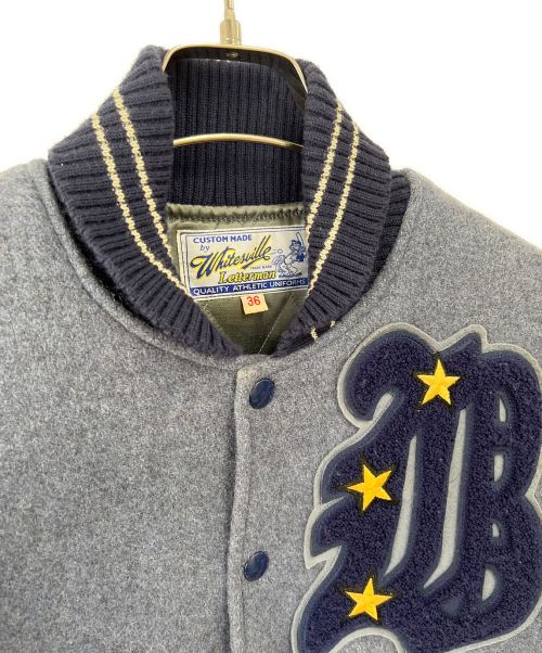 whitesville（ホワイツビル）whitesville (ホワイツビル) スタジャン ブルー×ブラック サイズ:36の古着・服飾アイテム