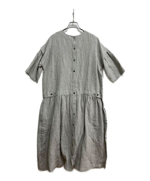 TSUHARU by samansa Mos2（ツハル バイ サマンサモスモス）TSUHARU by samansa Mos2 (ツハル バイ サマンサモスモス) リネンクルーネック前後着切替ワンピース グレー サイズ:F 未使用品の古着・服飾アイテム