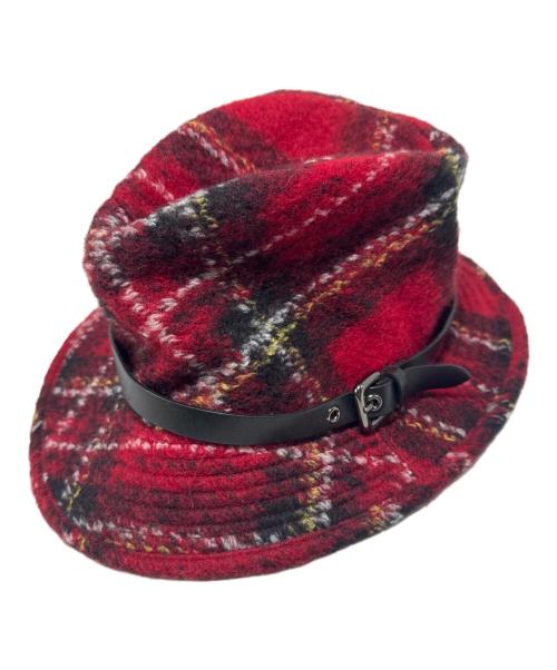 BURBERRY BLUE LABEL（バーバリー ブルー レーベル）BURBERRY BLUE LABEL (バーバリー ブルー レーベル) ウールハット レッドの古着・服飾アイテム