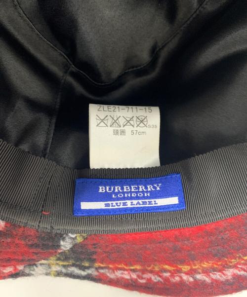 BURBERRY BLUE LABEL（バーバリー ブルー レーベル）BURBERRY BLUE LABEL (バーバリー ブルー レーベル) ウールハット レッドの古着・服飾アイテム