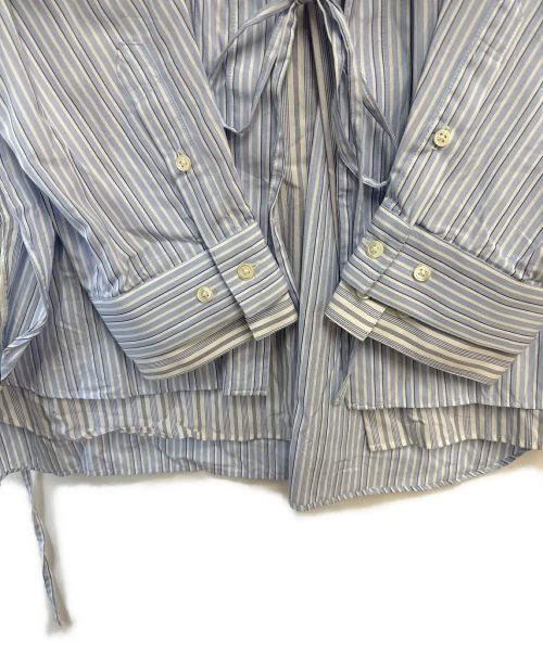 Toironier（トワロニエ）Toironier (トワロニエ) レイヤードシャツ ブルー×ホワイト サイズ:Fの古着・服飾アイテム