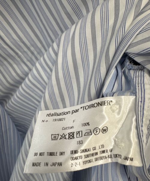 Toironier（トワロニエ）Toironier (トワロニエ) レイヤードシャツ ブルー×ホワイト サイズ:Fの古着・服飾アイテム