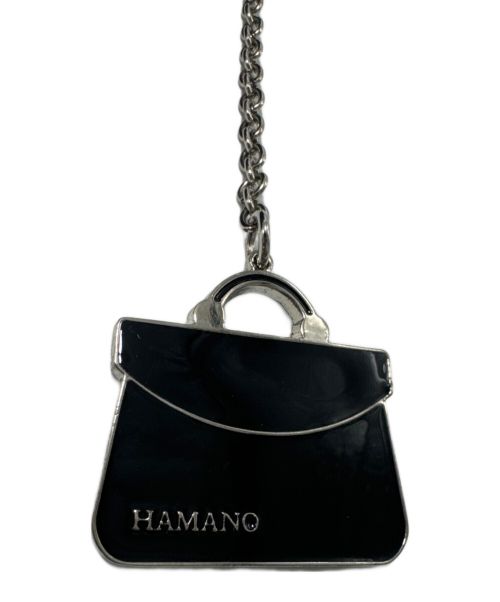 Hamano（ハマノ）Hamano (ハマノ) 型押しレザーハンドバッグ ブラックの古着・服飾アイテム