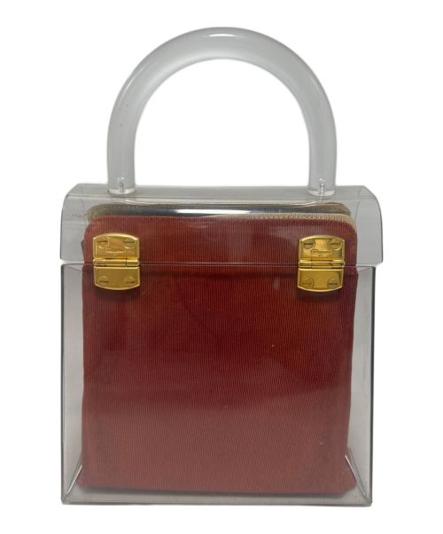 Salvatore Ferragamo（サルヴァトーレ フェラガモ）Salvatore Ferragamo (サルヴァトーレ フェラガモ) クリアハンドバッグ クリア×レッド系の古着・服飾アイテム