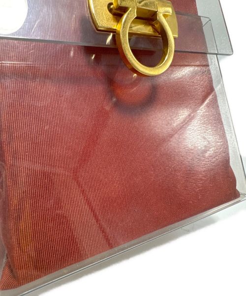 Salvatore Ferragamo（サルヴァトーレ フェラガモ）Salvatore Ferragamo (サルヴァトーレ フェラガモ) クリアハンドバッグ クリア×レッド系の古着・服飾アイテム