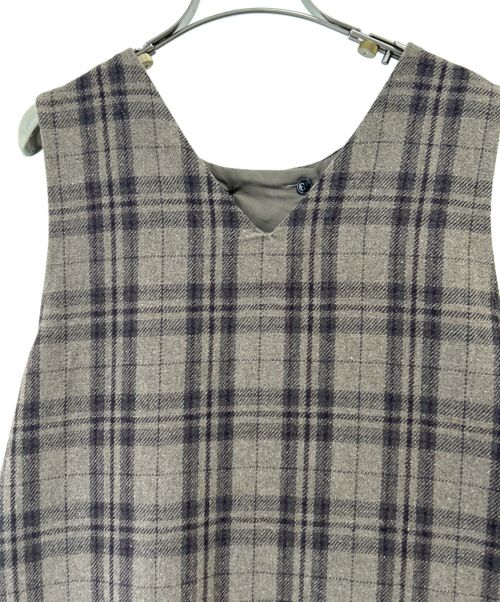 TSUHARU by samansa Mos2（ツハル バイ サマンサモスモス）TSUHARU by samansa Mos2 (ツハル バイ サマンサモスモス) tukuroi by SUN VALLEY 【自由が丘限定】ウール混ノースリ前後2WAYワンピース ブラウン サイズ:フリー 未使用品の古着・服飾アイテム