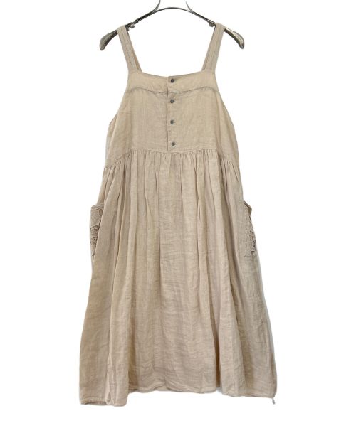 TSUHARU by samansa Mos2（ツハル バイ サマンサモスモス）TSUHARU by samansa Mos2 (ツハル バイ サマンサモスモス) くり抜きパーツレース貼りワンピース ベージュ サイズ:F 未使用品の古着・服飾アイテム