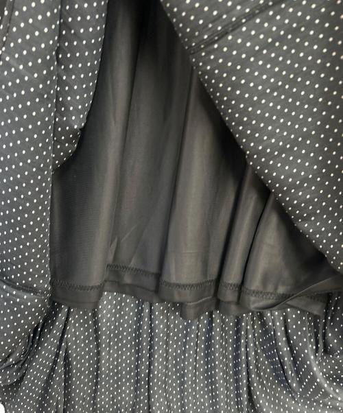 FRAY ID（フレイ アイディー）FRAY ID (フレイ アイディー) プリーツシャーリングニットコンビワンピース ブラック サイズ:Fの古着・服飾アイテム