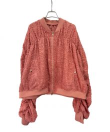 seyto（セイト）の古着「シースルーレースギャザーブルゾン」｜ピンク