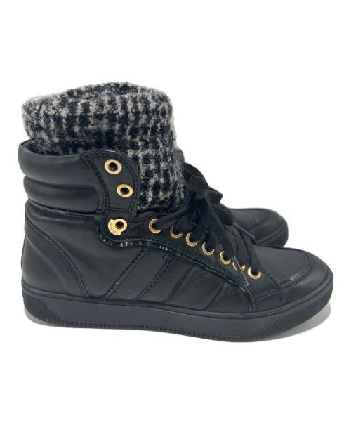 MONCLER（モンクレール）MONCLER (モンクレール) ハイカットスニーカー ブラック サイズ:36の古着・服飾アイテム