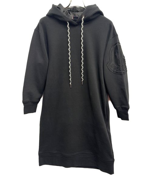 MONCLER（モンクレール）MONCLER (モンクレール) ロゴビッグワッペンパーカーワンピース ブラック サイズ:Sの古着・服飾アイテム