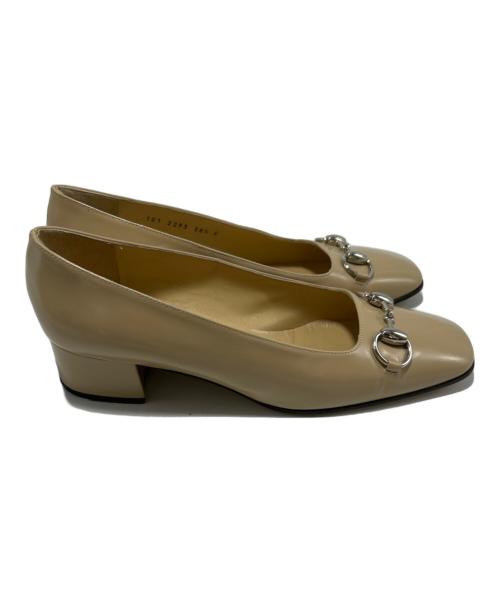 GUCCI（グッチ）GUCCI (グッチ) ホースビットパンプス ベージュ サイズ:24.5の古着・服飾アイテム