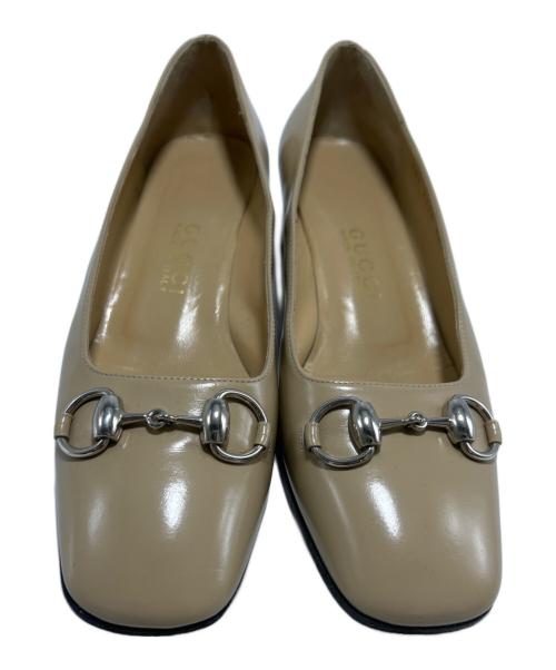 GUCCI（グッチ）GUCCI (グッチ) ホースビットパンプス ベージュ サイズ:24.5の古着・服飾アイテム