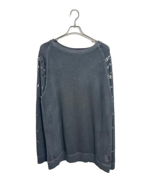 DIESEL（ディーゼル）DIESEL (ディーゼル) スウェット ブラック×シルバー サイズ:Lの古着・服飾アイテム