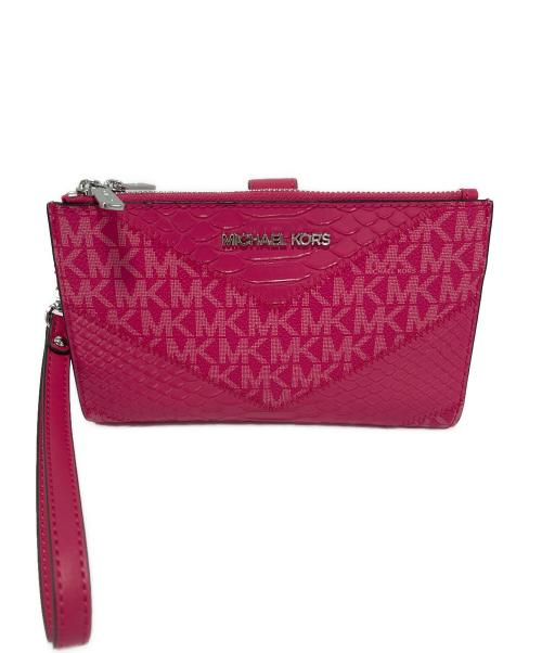 MICHAEL KORS（マイケル・コース）MICHAEL KORS (マイケル・コース) ジップウォレット ピンクの古着・服飾アイテム