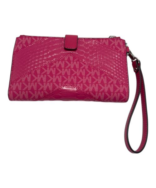 MICHAEL KORS（マイケル・コース）MICHAEL KORS (マイケル・コース) ジップウォレット ピンクの古着・服飾アイテム