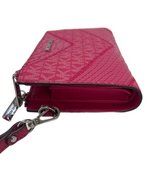 MICHAEL KORS（マイケル・コース）MICHAEL KORS (マイケル・コース) ジップウォレット ピンクの古着・服飾アイテム
