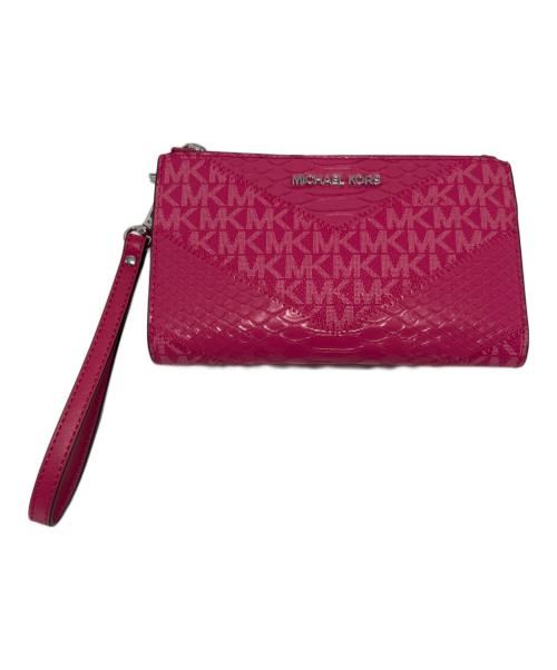 MICHAEL KORS（マイケル・コース）MICHAEL KORS (マイケル・コース) ジップウォレット ピンクの古着・服飾アイテム