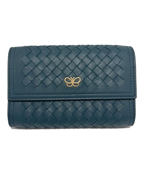BOTTEGA VENETA（ボッテガベネタ）BOTTEGA VENETA (ボッテガベネタ) 2つ折り財布 ターコイズの古着・服飾アイテム