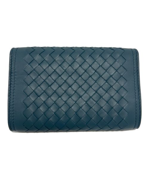 BOTTEGA VENETA（ボッテガベネタ）BOTTEGA VENETA (ボッテガベネタ) 2つ折り財布 ターコイズの古着・服飾アイテム