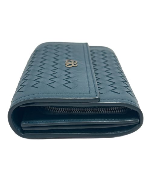 BOTTEGA VENETA（ボッテガベネタ）BOTTEGA VENETA (ボッテガベネタ) 2つ折り財布 ターコイズの古着・服飾アイテム