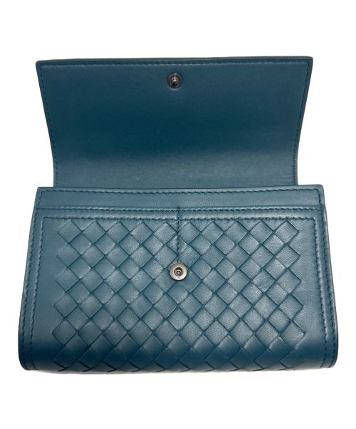BOTTEGA VENETA（ボッテガベネタ）BOTTEGA VENETA (ボッテガベネタ) 2つ折り財布 ターコイズの古着・服飾アイテム